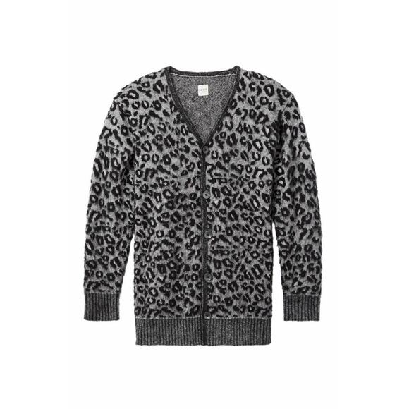 LA VIE REBECCA TAYLOR NEW $350 Leopard Jacquard‎ Wool Cardigan Medium - Picture 4 of 4